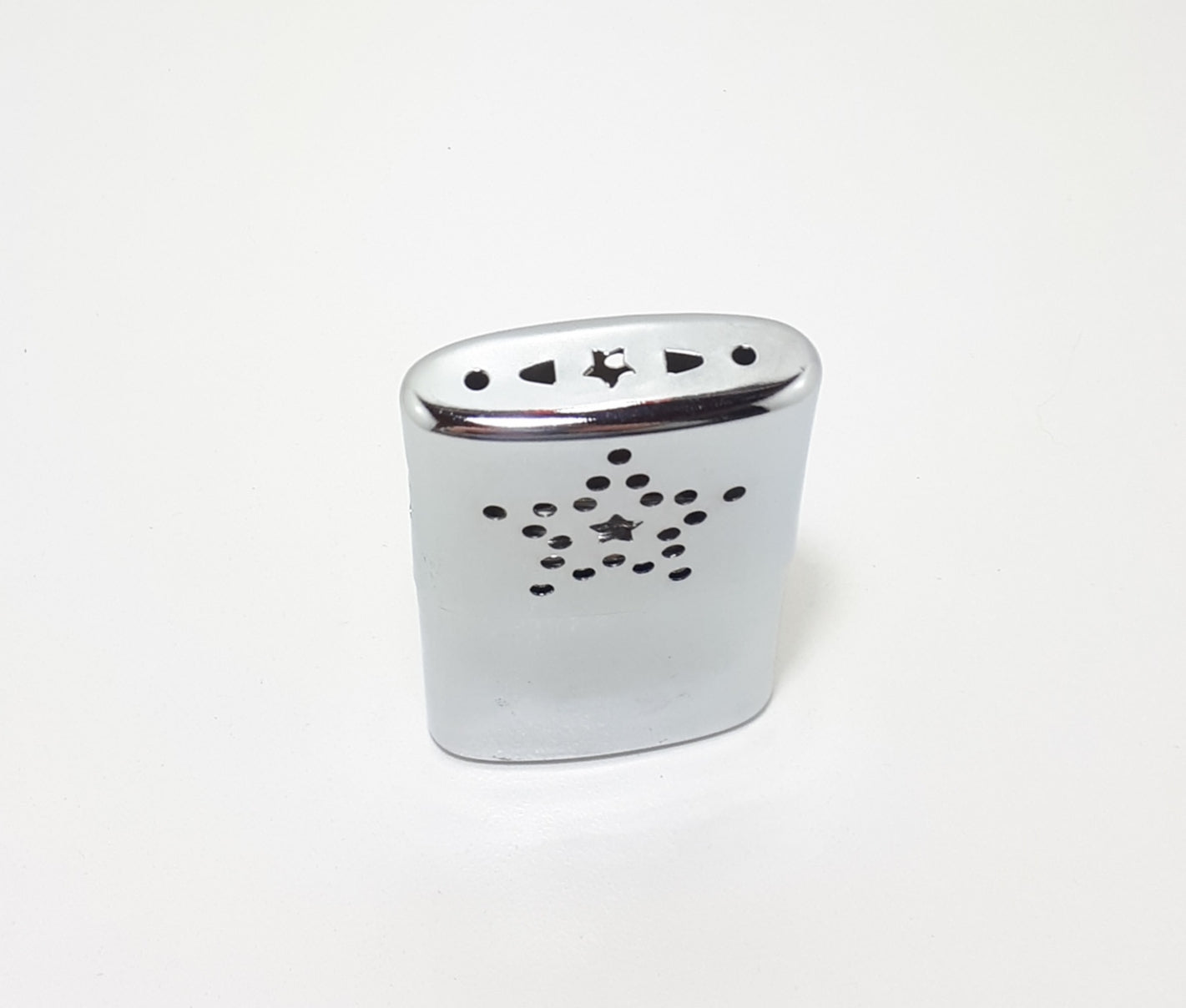Steel Hand Warmer With Pierced Patterned Lid – Appears Unused