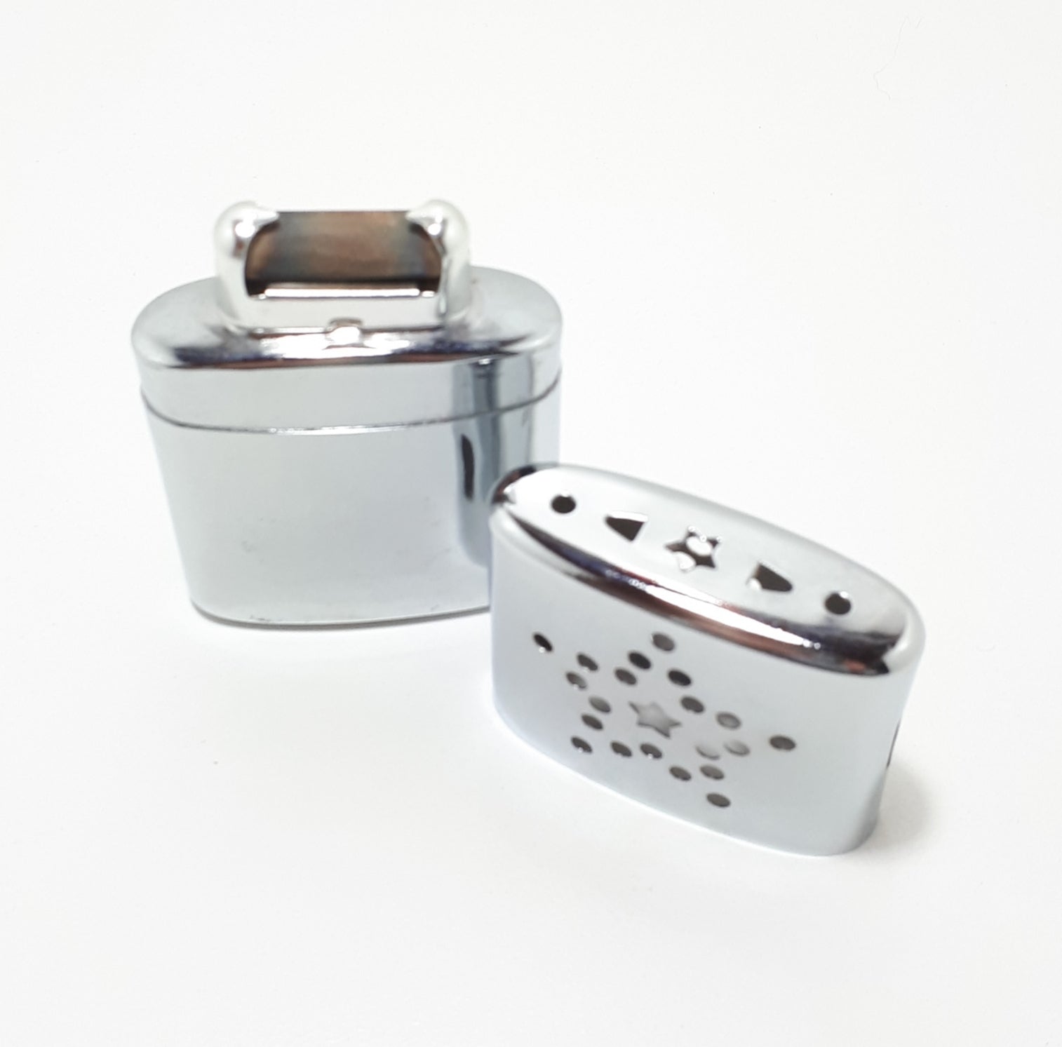 Steel Hand Warmer With Pierced Patterned Lid – Appears Unused
