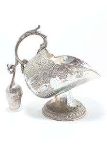 Vintage Elweco Silver Plated Sugar Scuttle With Original Sugar Scoop