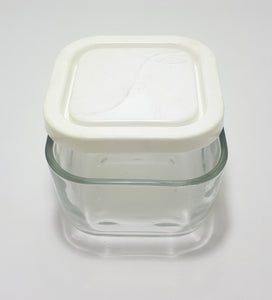 Small Squared Glass Bowl With Plastic Lid