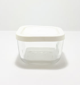 Small Squared Glass Bowl With Plastic Lid