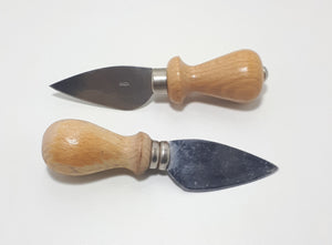 2 Almost Identical Italian Inox Stainless Steel & Wood Cheese Knives