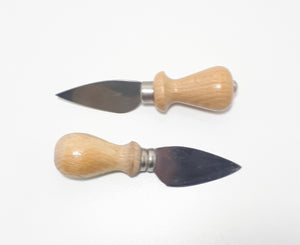 2 Almost Identical Italian Inox Stainless Steel & Wood Cheese Knives