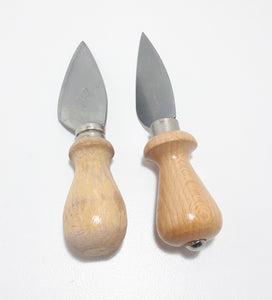2 Almost Identical Italian Inox Stainless Steel & Wood Cheese Knives