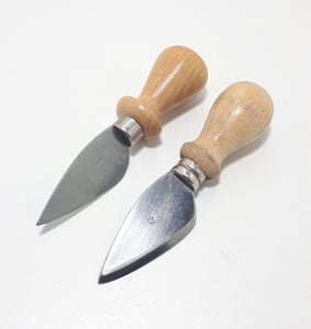 2 Almost Identical Italian Inox Stainless Steel & Wood Cheese Knives