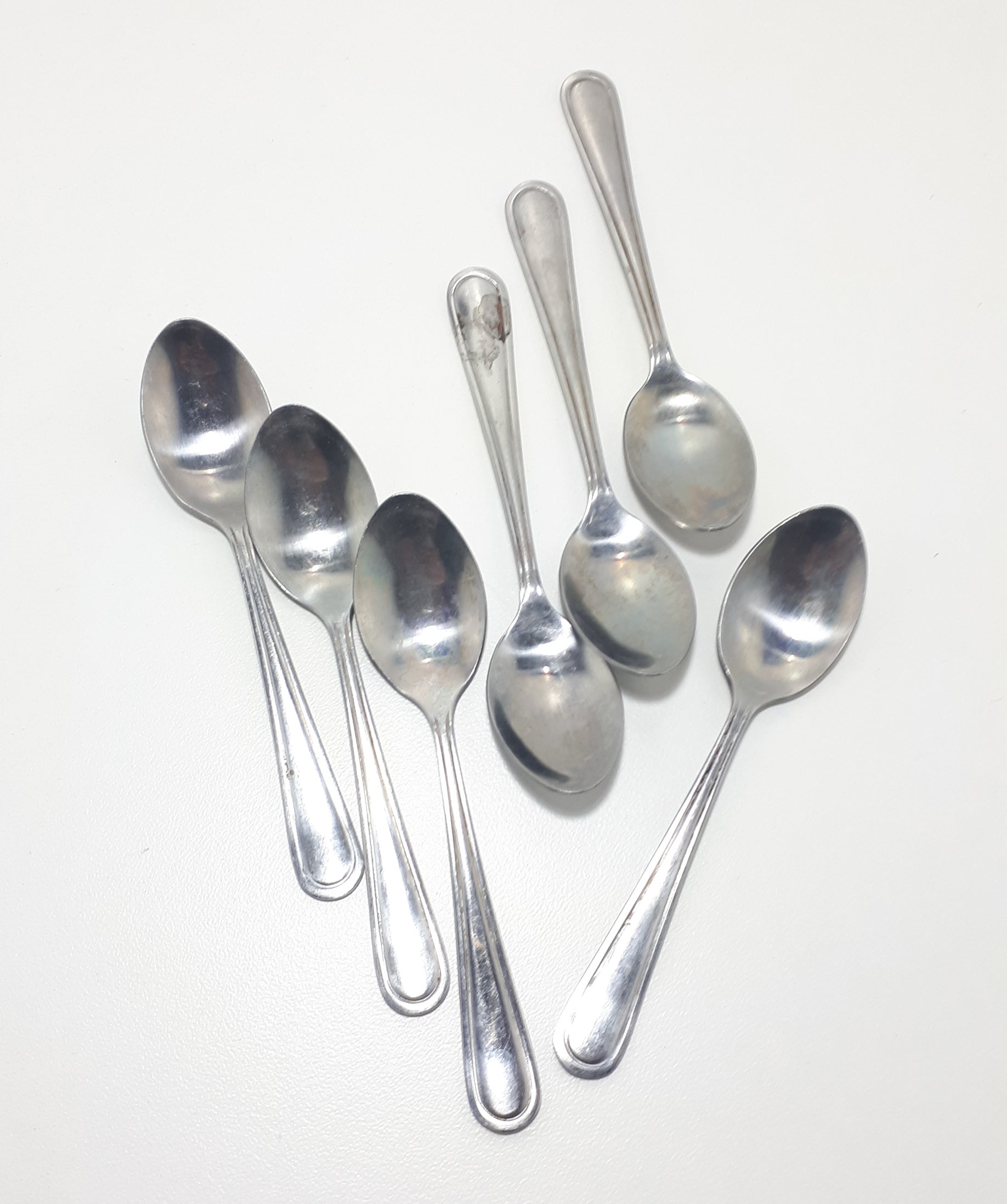 7 Vintage Slimline Handle Design Stainless Steel Tea Spoons
