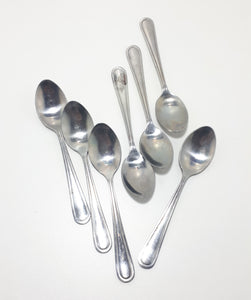 7 Vintage Slimline Handle Design Stainless Steel Tea Spoons
