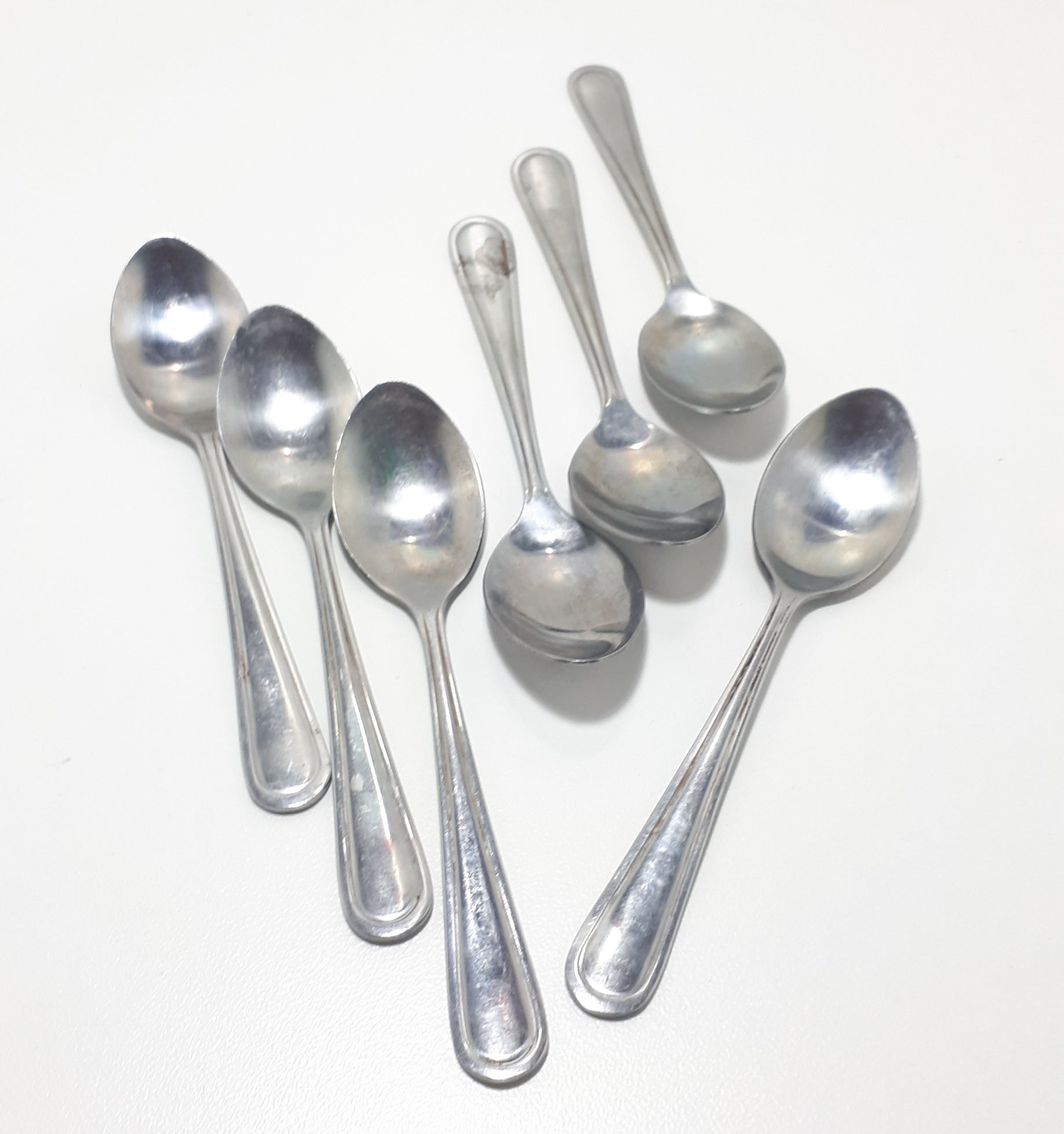 7 Vintage Slimline Handle Design Stainless Steel Tea Spoons