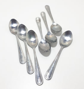 7 Vintage Slimline Handle Design Stainless Steel Tea Spoons