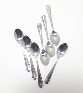 7 Vintage Slimline Handle Design Stainless Steel Tea Spoons