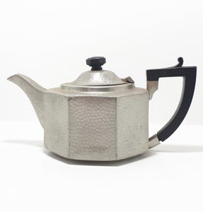 1876 – 1898 Rare Antique John Turton Sheffield Pewter Tea Set – Tea Pot, Creamer & Sugar Bowl