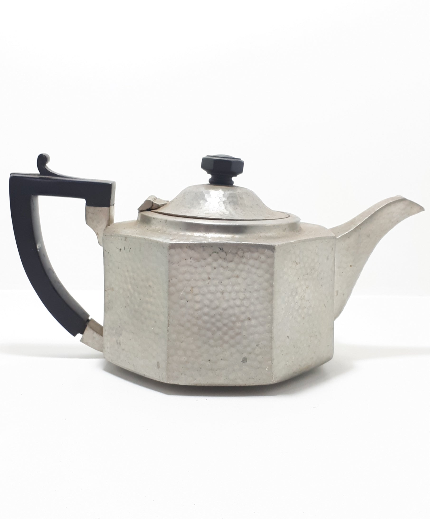 1876 – 1898 Rare Antique John Turton Sheffield Pewter Tea Set – Tea Pot, Creamer & Sugar Bowl