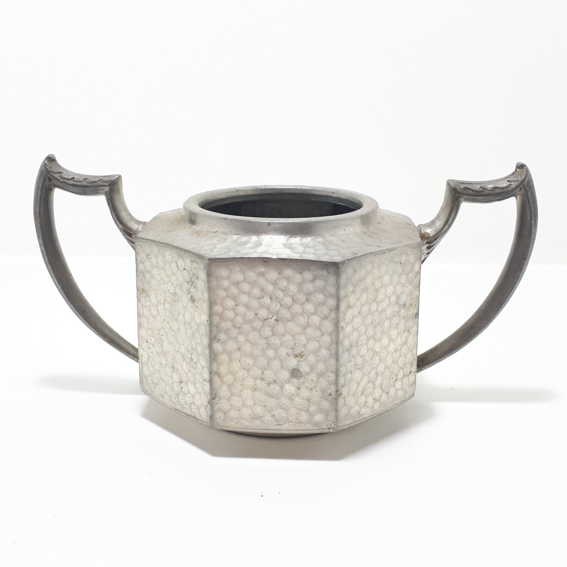 1876 – 1898 Rare Antique John Turton Sheffield Pewter Tea Set – Tea Pot, Creamer & Sugar Bowl