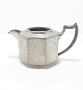 1876 – 1898 Rare Antique John Turton Sheffield Pewter Tea Set – Tea Pot, Creamer & Sugar Bowl