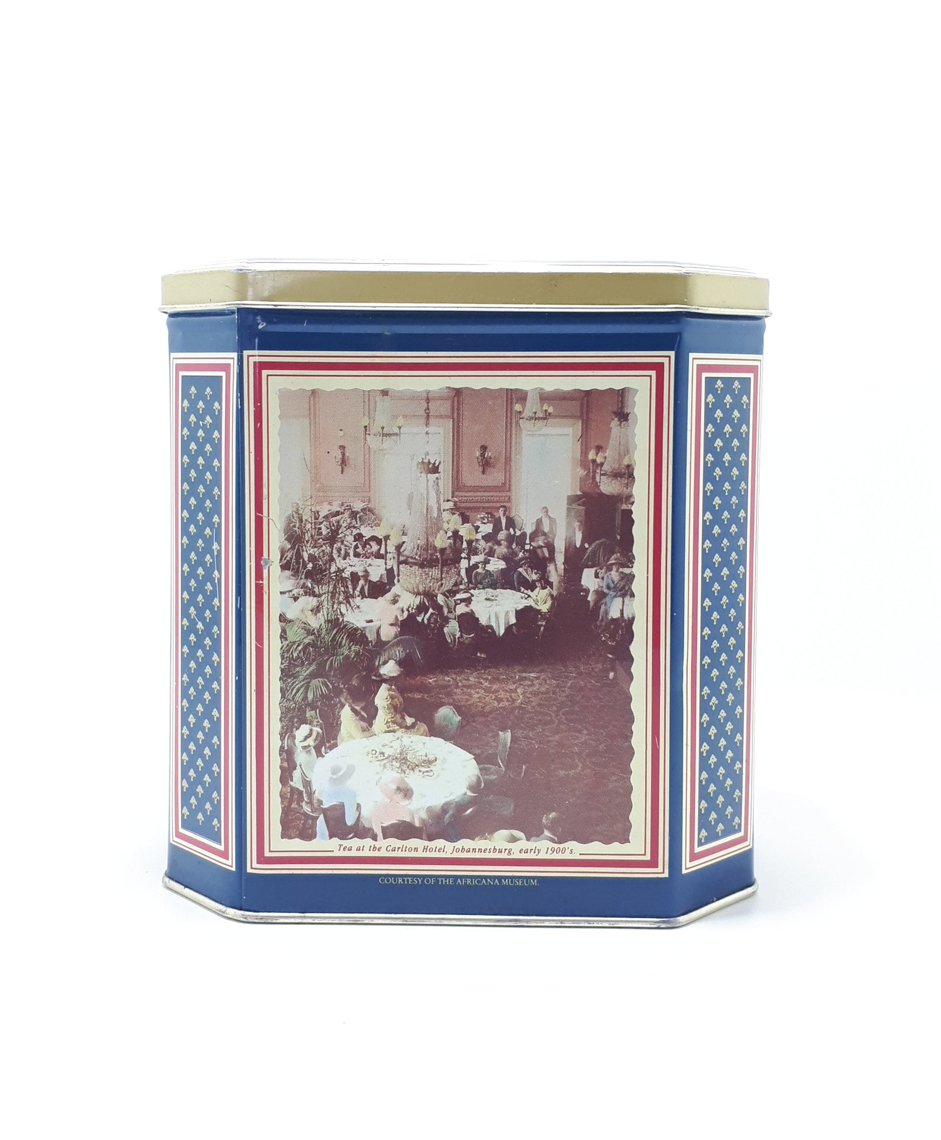 Collectable Vintage Woolworths Tea Tin With Antique South African Imagery