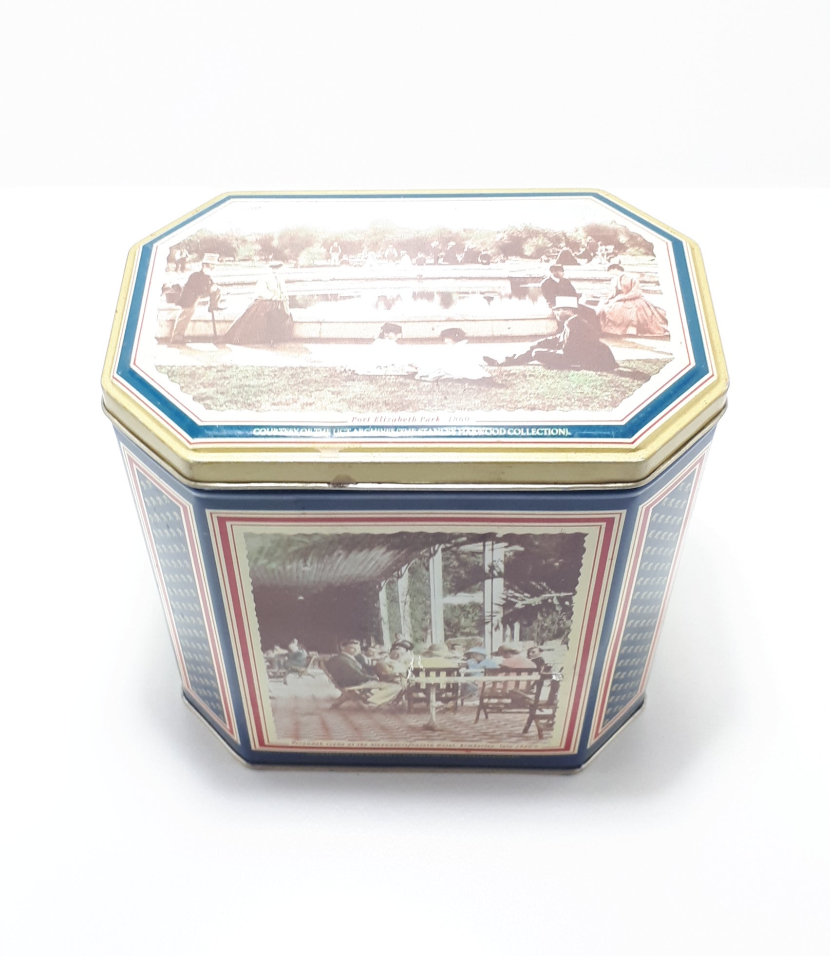 Collectable Vintage Woolworths Tea Tin With Antique South African Imagery