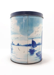 Collectable Large Vintage Blue & White Tin – Delft Style