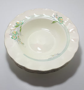 Vintage 1936-1954 Set Of 6 Large Creampetal Shape Grindley Soup Bowls – Pattern GRI169