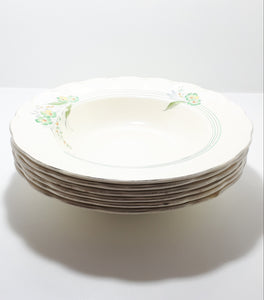 Vintage 1936-1954 Set Of 6 Large Creampetal Shape Grindley Soup Bowls – Pattern GRI169