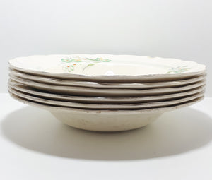 Vintage 1936-1954 Set Of 6 Large Creampetal Shape Grindley Soup Bowls – Pattern GRI169