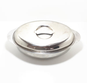Vintage Oval Shaped Stainless Steel Deep Ovenware Roasting Pan