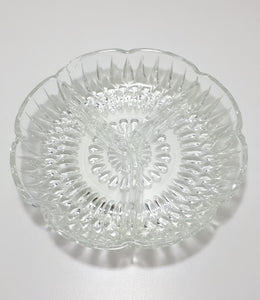Vintage Glass 3-Division Snack Dish