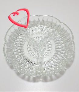 Vintage Glass 3-Division Snack Dish