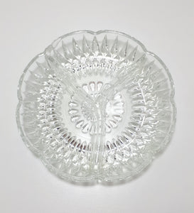 Vintage Glass 3-Division Snack Dish