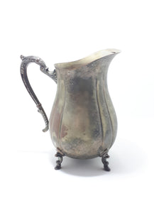 Antique Victorian Styled Silver Plated Footed Water Jug