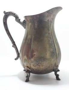 Antique Victorian Styled Silver Plated Footed Water Jug