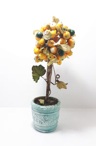 Ornamental Fruit Tree With Textile Leaves, Composite Fruits and Sturdy Styrofoam Pot
