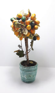 Ornamental Fruit Tree With Textile Leaves, Composite Fruits and Sturdy Styrofoam Pot