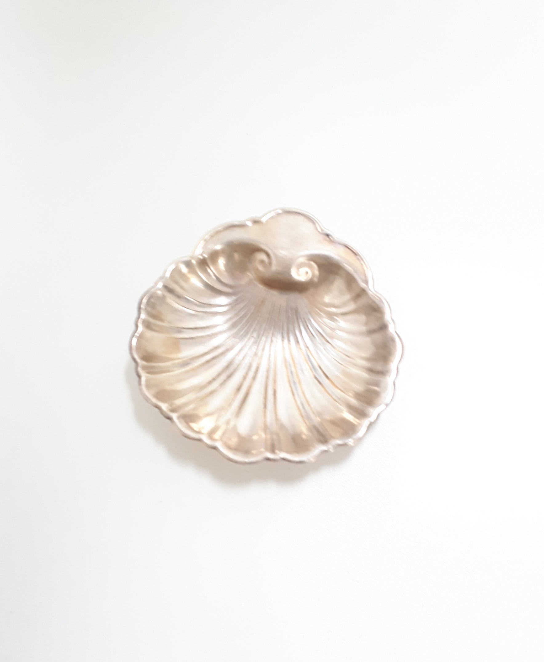 Vintage Mid-Century Silver Plated Scalloped Clam Shell Dish