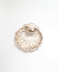 Vintage Mid-Century Silver Plated Scalloped Clam Shell Dish