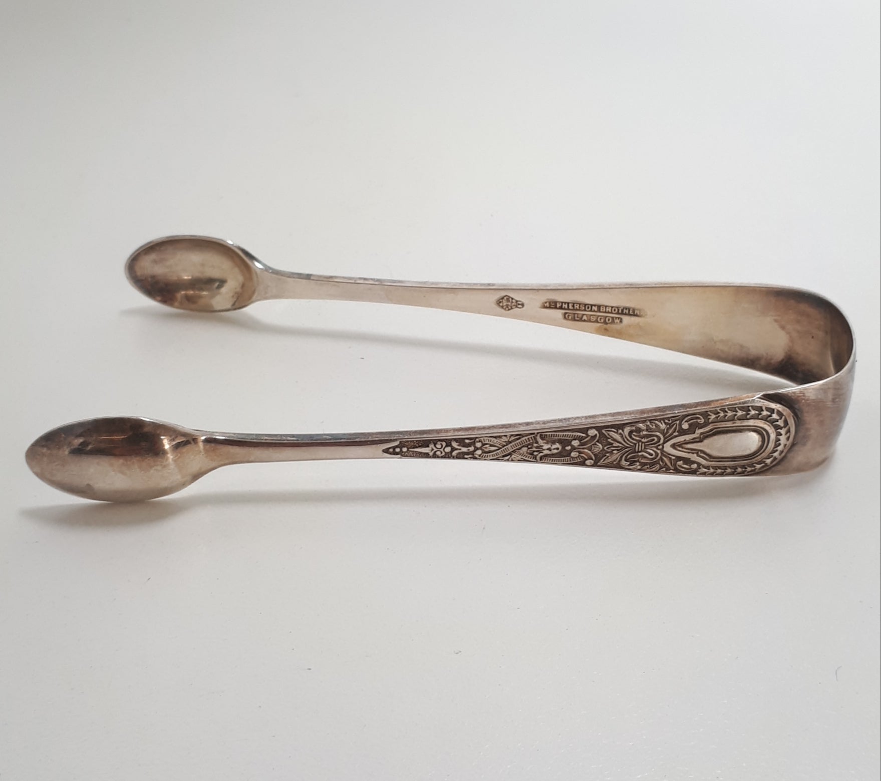 Antique McPherson Brothers, Glasgow, Silver Plated Sugar Tongs