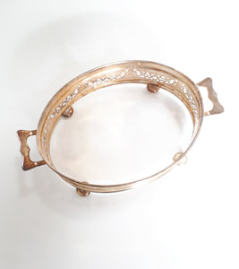 Vintage 1929 – 1947 William James Myatt & Co. (Manco Plate), Birmingham, Pierced Metal Silver Plated Oval Casserole Dish Stand