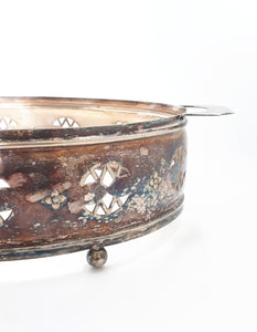 Vintage Oval Shaped Pierced Metal Silver Plated (Van Riebeeck Plate) Casserole Dish Stand