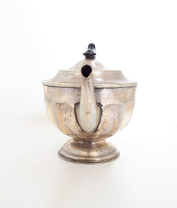 1920’s – 1930’s Georgian Era Silver Plated Tea Pot With Black Bakelite Handle & Lid Finial