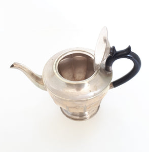 1920’s – 1930’s Georgian Era Silver Plated Tea Pot With Black Bakelite Handle & Lid Finial