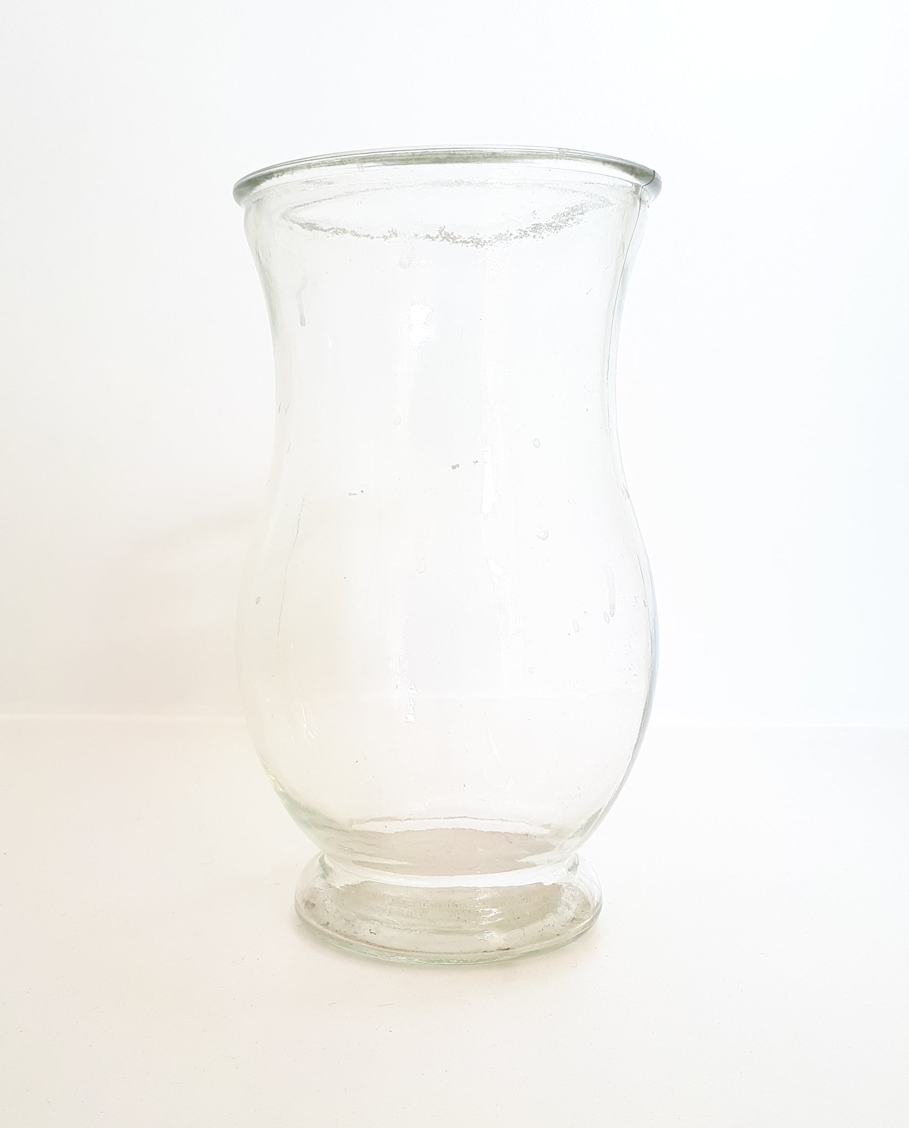 Vintage Tulip Shaped Clear Glass Vase