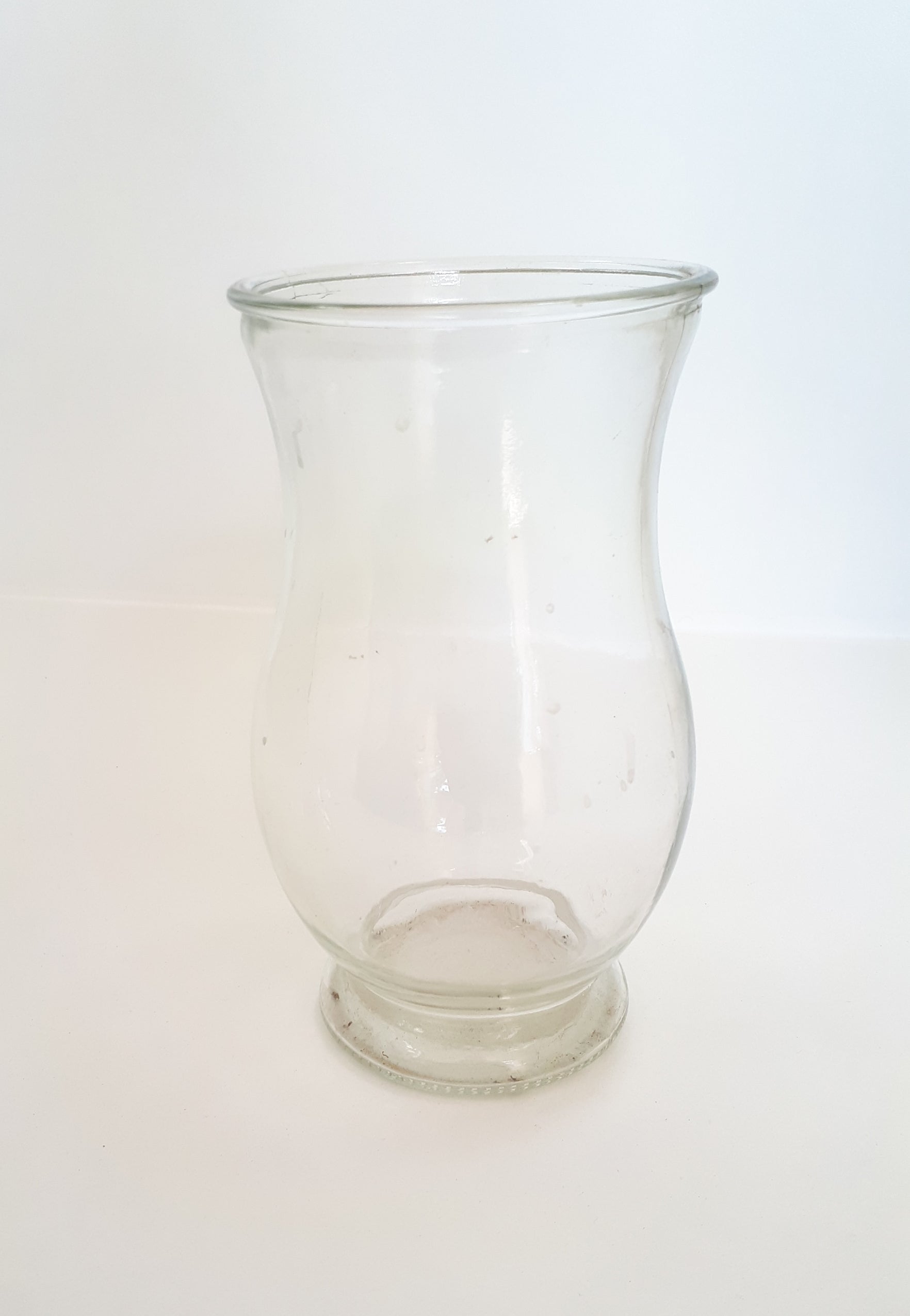 Vintage Tulip Shaped Clear Glass Vase