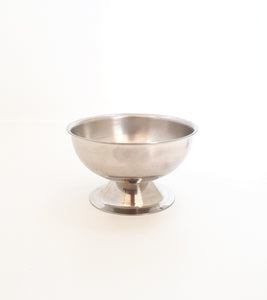 Vintage Stainless Steel Pedestal Bowl