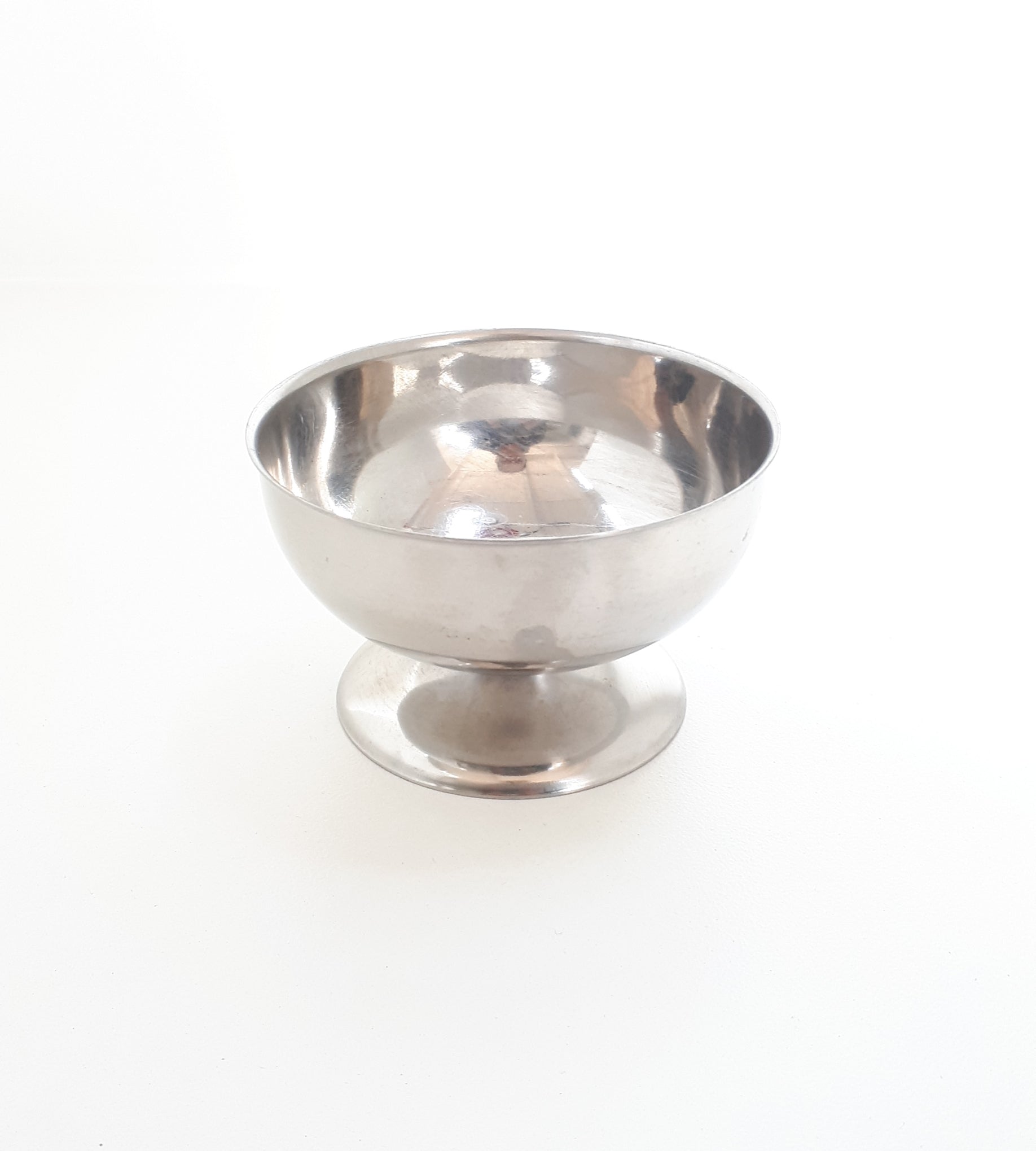Vintage Stainless Steel Pedestal Bowl