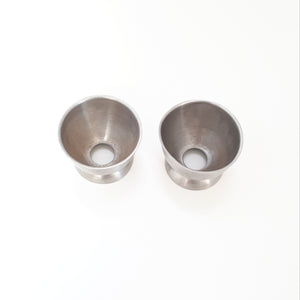 Set Of Two Identical Stainless Steel Egg Cups