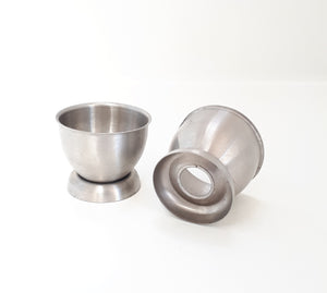 Set Of Two Identical Stainless Steel Egg Cups