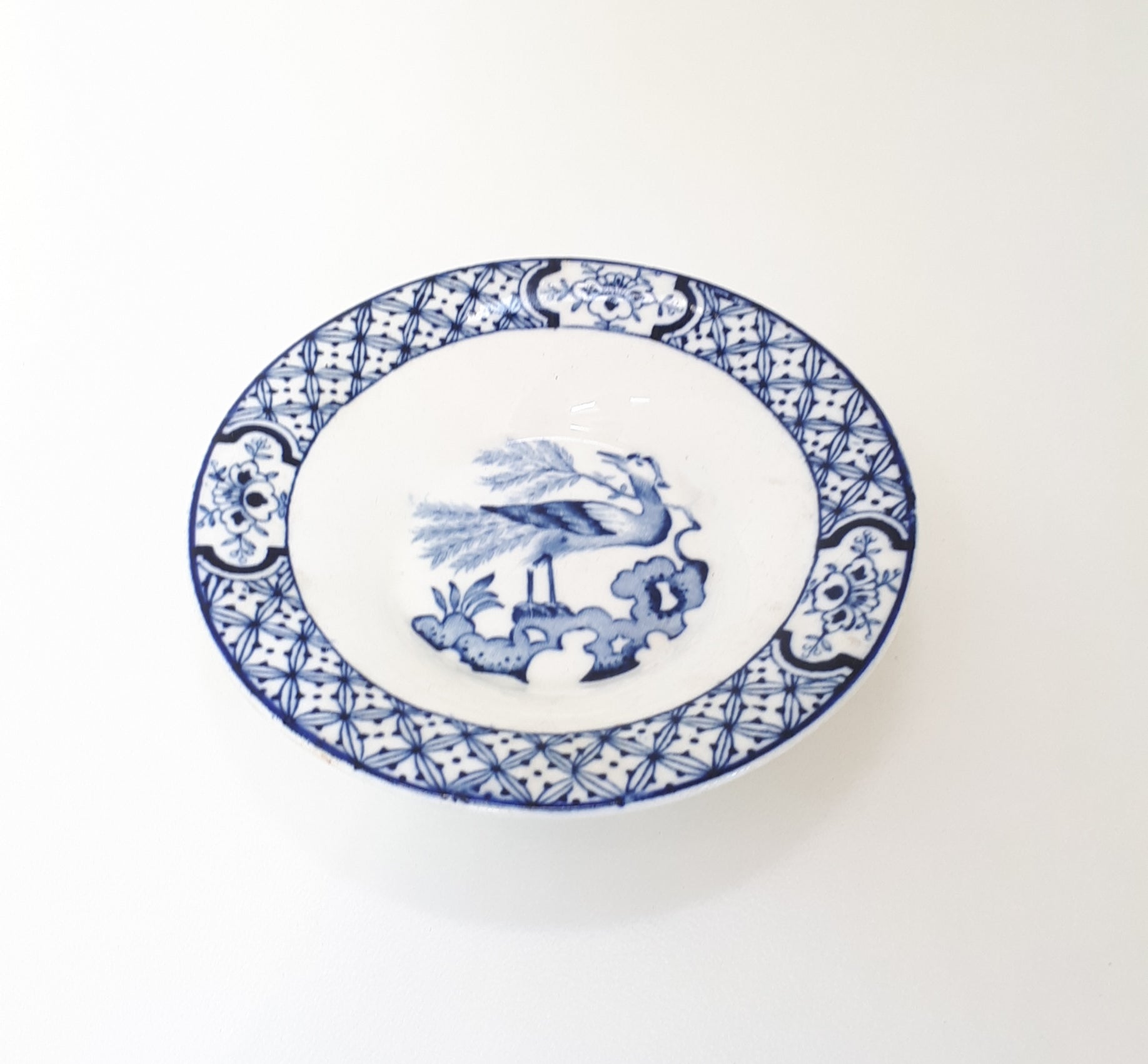 c. 1916+ Antique Wood & Sons Blue And White Yuan Butter Pat Dish