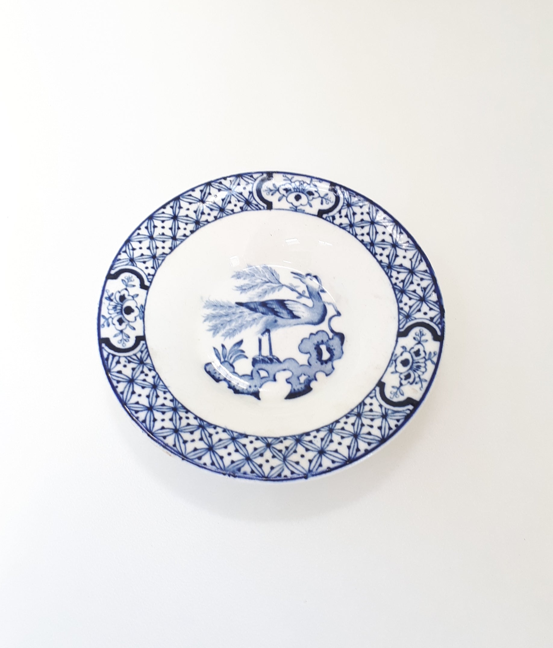 c. 1916+ Antique Wood & Sons Blue And White Yuan Butter Pat Dish