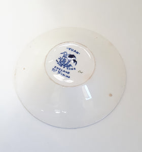 c. 1916+ Antique Wood & Sons Blue And White Yuan Butter Pat Dish