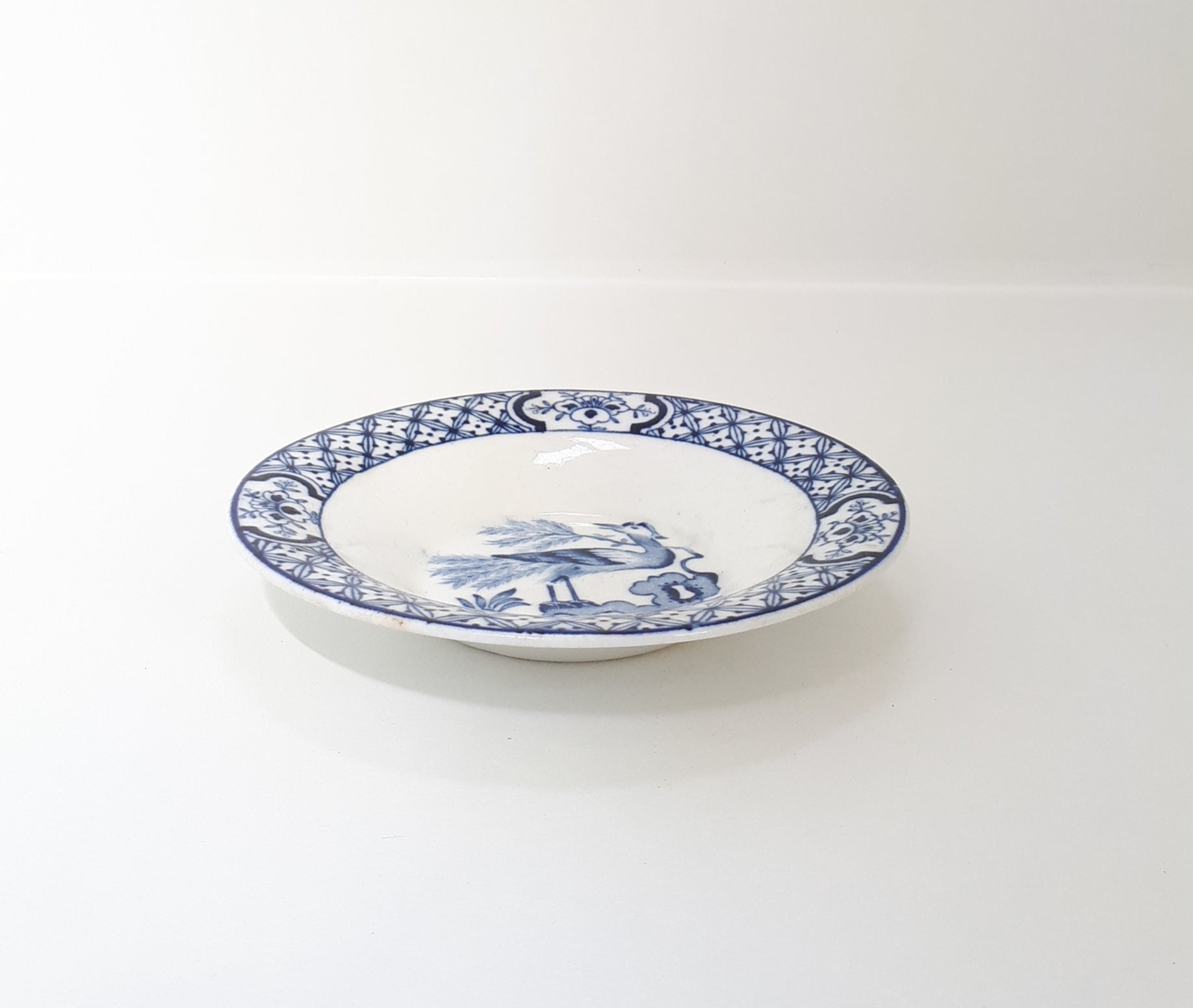 c. 1916+ Antique Wood & Sons Blue And White Yuan Butter Pat Dish