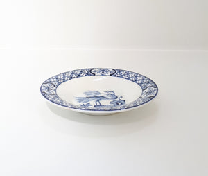 c. 1916+ Antique Wood & Sons Blue And White Yuan Butter Pat Dish